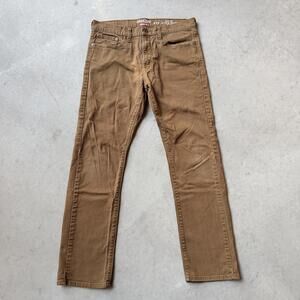 Levi's Denizen Brown Tan Slim Straight Fit Brown Jeans W33 L32